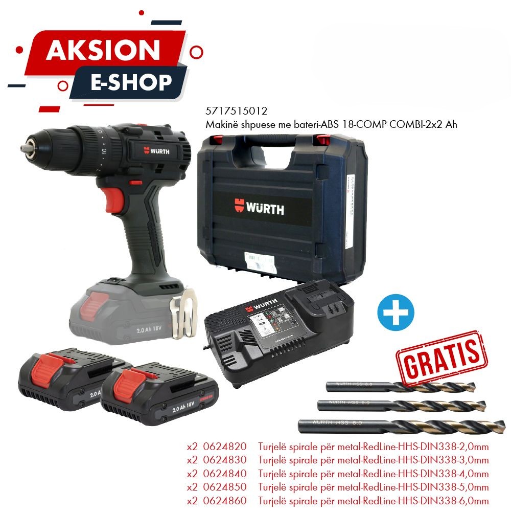 Makinë Shpuese ABS 18 COMBI + Set Turjelash GRATIS